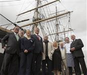 [Prime Minister Stephen Harper tours the Jeanie Johnston Tall Ship with John O'Neil, General Manager, and members of the Famine Committee in Dublin, Ireland] 16 June 2013