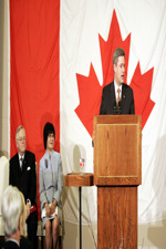 [Prime Minister Stephen Harper speaks at the Flag Day Ceremony, Ottawa] 15 February 2006