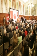 [Minister Bev Oda speaks on Flag Day in Ottawa] 15 February 2006