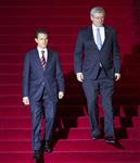 [Prime Minister Stephen Harper and Enrique Peña Nieto, President of Mexico, arrive at the Patio de Honour at the Palacio Nacional in Mexico City] 18 February 2014