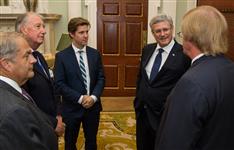 [Prime Minister Stephen Harper arrives at Mansion House in London and is greeted by the Lord Mayor Locum Tenens, Alderman Sir David Wootton] 3 September 2014