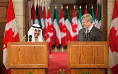 [Prime Minister Stephen Harper hosts a joint press conference with Sheikh Nasser Al-Mohammed Al-Ahmed Al-Jaber Al-Sabah, Prime Minister of Kuwait on Parliament Hill] 26 September 2011