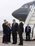 [Prime Minister Stephen Harper is greeted by Ambassador of Canada to the Republic of Latvia Artis Betulis, and his staff, after arriving for the NATO Summit in Riga, Latvia] 28 November 2006