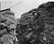 Scene in front line trench on Hill 60. September, 1916 Sep., 1916.