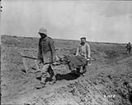 Wounded being brought. - Vimy Ridge. April, 1917 Apr., 1917