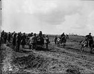 Taking out wounded to the Field Dressing Station. Vimy Ridge. April, 1917 Apr., 1917.