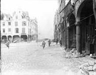 German shell bursting in Arras during the battle. May, 1917 May, 1917.