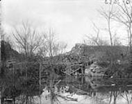 All bridges were destroyed in the German retreat but our Engineers completed a temporary structure, to allow our Troops to pass. May, 1917 May, 1917.