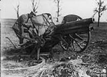 Battered German gun near Buissy. Advance East of Arras. September, 1918 Sep., 1918.
