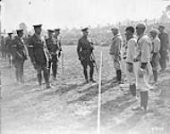 Duke of Connaught talking to baseball team. Canadian Corps Sports. July, 1918 July 1918.