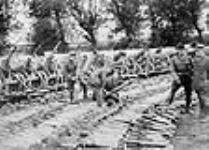 German guns captured by Canadian troops during the advance east of Arras septembre 1918.