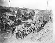 Busy scene at Canadian Advanced Dressing Station in the German line. Advance East of Arras. September, 1918 [Cambrai] Sep., 1918.