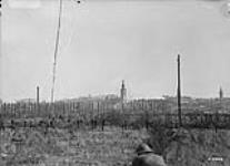 A view of Cambrai from the front line. Advance East of Arras October, 1918.