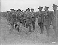 The Prince of Wales inspects 2nd Canadian Machine Gun Battalion on the Valenciennes Front. October, 1918 Oct., 1918