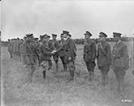 The Prince of Wales inspects 2nd Canadian Machine Gun Battalion on the Valenciennes Front. October, 1918 Oct., 1918