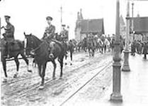 General Sir Arthur Currie and Staff crossing the Rhine at Bonn. December, 1918 Dec., 1918