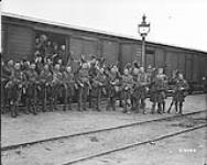 Departure from Germany of 13th Battalion, Royal Highlanders, of Canada, entraining. January, 1919 Jan., 1919
