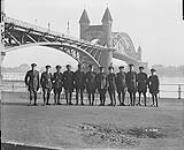 Officers, 4th Canadian Field Ambulance under Bonn Bridge. January, 1919 Jan. 1919