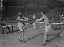 (Boxing) Sgt. Fowler and Dvr. Pope commencing. - "Corps Sports" Brussels. March 1919 1914-1919