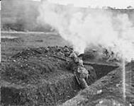 (Cdn Military Demonstration, Shorncliffe Sept 1917) In the trenches September, 1917.