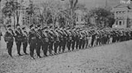 Canadian Officers Training Corps, McGill University, Montreal, on parade on college campus 1914-1919