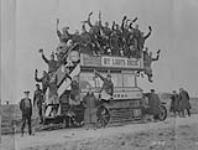 Troops of 3rd Brigade proceeding by bus from Plymouth to Salisbury Plain 1914