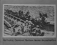 Canadian Artillery crossing Pontoon Bridge at Valcartier, Quebec 1914-1919