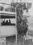 Departure of 3rd Canadian Division per S.S "Adriatic" from Liverpool,March 1st 1919. R.C.R. Larking on the temporary ships ladders March 1, 1919.