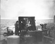 Firing practice on one of our latest Cruisers - H.M.S. "Royalist" Feb., 1917.