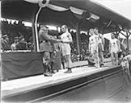 (Boxing) Atwood receiving his prize. Inter-Allied Games, Pershing Stadium, Paris, July 1919 July, 1919.