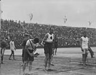 (Track & Field) Howard, Canada, in 4th Heat of 100 M. Dash. Inter-Allied Games, Pershing Stadium, Paris, July 1919 1919.