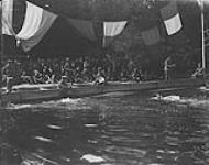 (Swimming) 1500 M. Free Style. End of 1st Lap in 1st Heat. Inter-Allied Games, Pershing Stadium, Paris, July 1919 1919.