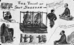 The trial of Sgt. Sheeran. Comic sketch by R. Boyd, MacGill, Canadian Forestry Corps. Sept. 30, 1918 Sept. 30, 1918