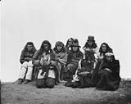 Group of Piegan Natives at Rocky Mountain House December, 1872.
