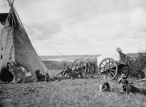 Camp at Elbow - Party of Surveyors Journeying on the North Saskatchewan September, 1871.