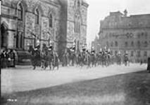 Guard at opening of parliament December, 1909.