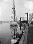 Schooner "Dundee of Belleville" at wharf unloading coal 1911.