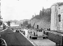 Rideau Canal and Locks with Interprovincial bridge in distance 1911.