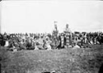 [Members of the Blackfoot Nation] gathered at Shaganappi Point to meet with H.R.H. the Duke of Cornwall and York September 28, 1901.