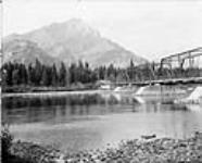Cascade Mountain and Bridge, Banff, Alta [between October 4-5, 1901].