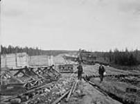 Contractors outfit, 34 miles ahead of track, [Alberta], 1910