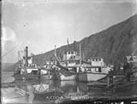 A.E. Co's Fleet at Dawson, Y.T. Sept. 13th 1900. L to R. "Mary F. Graff", "Seattle No. 1", "Leon" and "Otter"