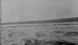 Grand Rapids on Mattagami River, Northern Ontario looking South West from foot of limestone Cliffs on East shore July 1935