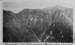 View of Mountains showing positions of American Boy; Last Chance, Surprise; Noble Five, and Reno, Sandon Area, B.C 1929