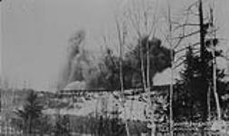 Isle Maligne - Quebec Dev. Co. Ltd., No. 6 Blast, 100 tons dynamite, Lake St. John district, P.Q. 1929