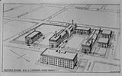 Sketch of proposed Mines Branch Buildings, Booth Street, Ottawa, Ont. 1930 Dec Dec. 1930