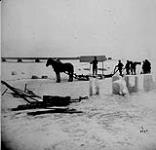 Cutting ice on St. Lawrence River ca. 1870