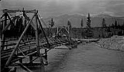 Bridge across Athabasca River, Jasper, Alta 1921