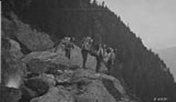 Mountain packing, B.C. Moving camp Aug. 4, 1921