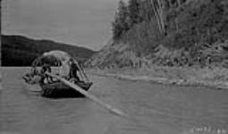 Tracking Athabasca Scow up stream, Alta. 1910